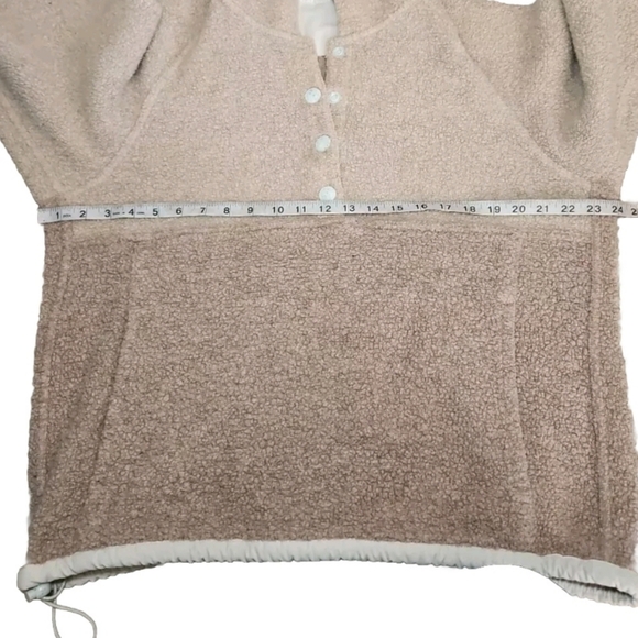 Outdoor Voices Womens Megafleece Tan Snap Up Warm Hoodie M - Picture 12 of 13